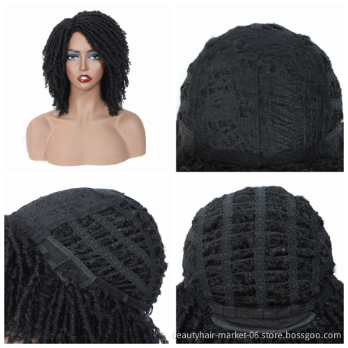faux locs style african braid synthetic crochet hair wig short braided hair wigs for black woman
